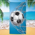 thumbnail image 1 of LACKUST Soccer Beach Towel Quick Dry Microfiber Lightweight Sand Free Towel for Adults Ki-ds Soccer Print Sports Themed Pool Bath Travel Towel, 1 of 6
