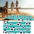 thumbnail image 1 of LACKUST Soccer Pattern Beach Towel - Quick-Dry Striped Design for Sports Fans, Standard Size, 1 of 7