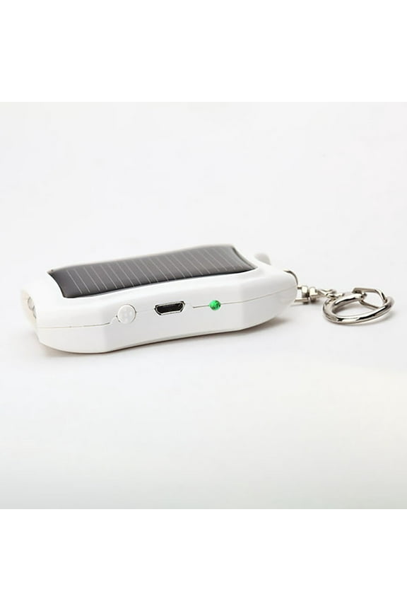 Solar Powered Mini LED Flashlight Keychain,Clearance Keychains Rings for Keys for Men Women for Car,Rechargeable with USB,White