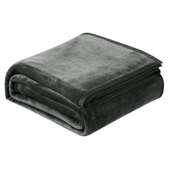 LACKUST Solid Blankets and Throws Clearance ,Solid Warm Blanket,39.4x27.6in Plush Blankets for Couch Bedding,Dark Gray