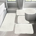 thumbnail image 1 of LACKUST Solid Color 5-Piece Bathroom Rugs Set - Soft Non-Slip Thick Machine Washable Bath Rug and Mats for Bathroom Home Easy to DryWhite, 1 of 7