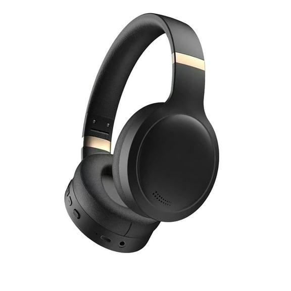 LACKUST SoundFit Over-Ear Wireless Bluetooth 5.4 Headphones - Low Latency, Long Battery, Foldable Soft Headband - for Sports & Gaming - Black