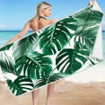 thumbnail image 1 of LACKUST Square Printed Beach Towel Tropical Green Quick-Dry 75x150cm, 1 of 4