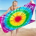 thumbnail image 1 of LACKUST Square Tie-Dye Beach Towel, Quick-Dry & Vibrant Design for Beach and Travel (75x150cm), 1 of 3