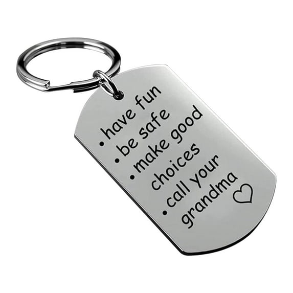 LACKUST Stainless Steel 'Be Safe' Keychain,Clearance Keychains Rings for Keys for Men Women for Car,Perfect Graduation or New Driver Gift,C