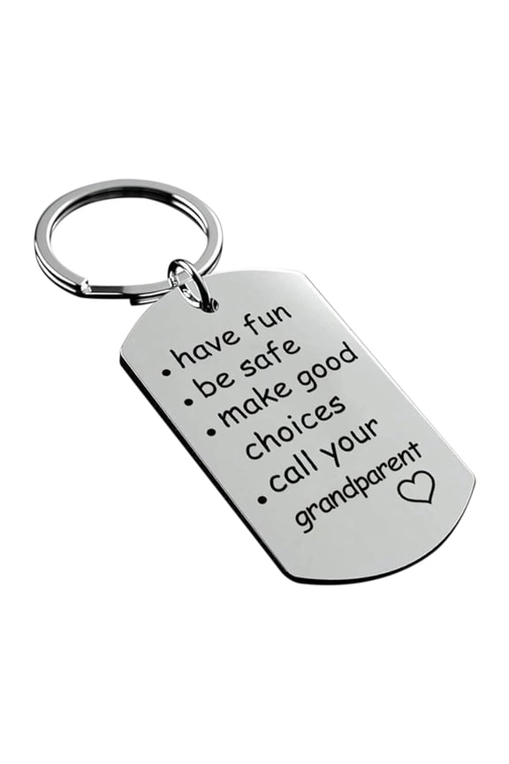 Stainless Steel 'Be Safe' Keychain,Clearance Keychains Rings for Keys for Men Women for Car,Perfect Graduation or New Driver Gift,E