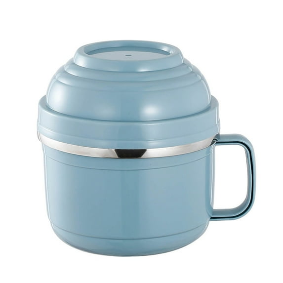 LACKUST Stainless Steel Ramen Bowls with Chopsticks,33oz Bento Bowl Ramen Bowl Set,Microwave Noodles Bowl Instant for Kitchen Student Dormitory Office Apartment Essentials,Blue