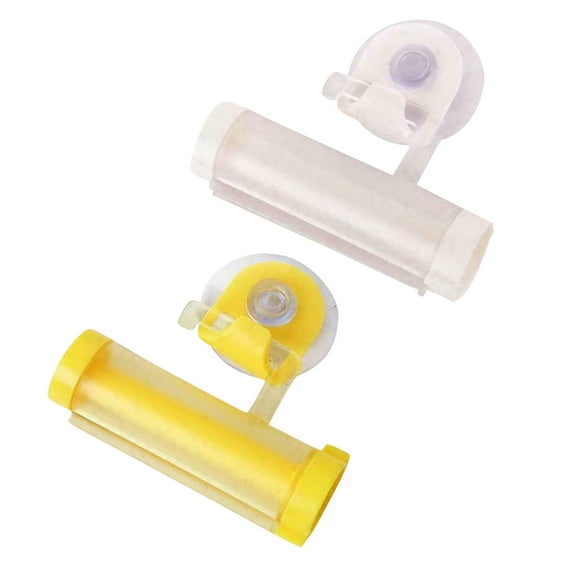 LACKUST Suction Cups with Hooks on Sale,2PCS Rolling Toothpaste Dispenser Tube Squeezer Sucker Hanger Gadget Tool,Multicolor