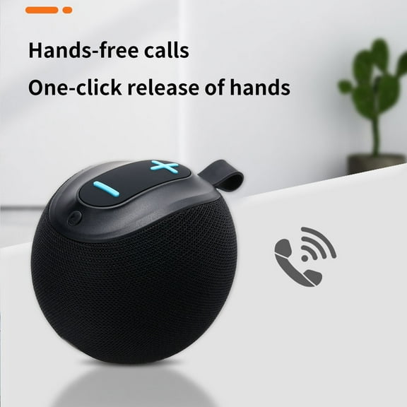 LACKUST TG623 Round Ball Speaker Outdoor Portable Gift Subwoofer 2 Channel Wireless Bluetooth Speaker,Black