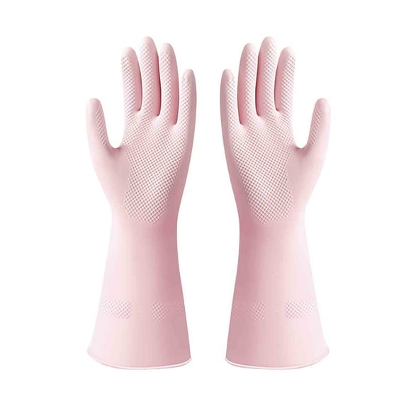LACKUST Thickened Rubber Cleaning Gloves,Kitchen Cleaning Gloves Clearance,Heavy Duty Dishwashing Gloves for Household Kitchen Use,Pink