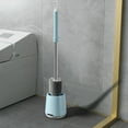 thumbnail image 1 of LACKUST Toilet Brush and Holder Set Clearance,Long Handle Toilet Bowl Hard Bristles Brush Cleaning Set - Compact,Blue, 1 of 8