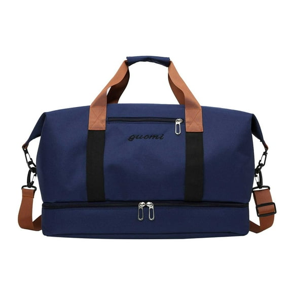 LACKUST Travel Duffel Bag, Shoe Compartment, Sports Gym, Folding Organizer, Sport,Blue