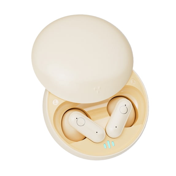 LACKUST True Wireless Semi-In-Ear Earbuds, Bluetooth 5.4, Low Latency, Long Battery Life, Portable, Beige