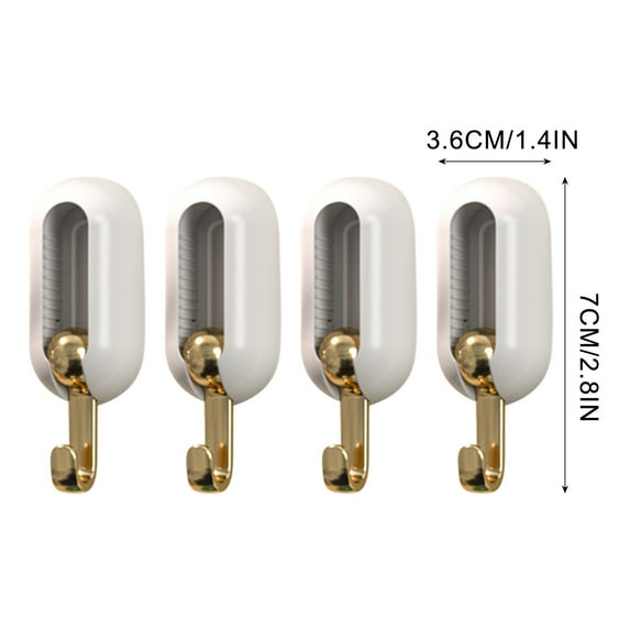 LACKUST Wall Hooks Clearance,4PCS Wall and Hook with 360 Degree Rotation Vientiane Hook Foldable Small Adhesive Hook,white