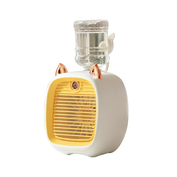 LACKUST Water Air-conditioning Fan with USB Turbo Spray Humidification,Portable Air Conditioners Fan,Air Conditioners for Room Kitchen Office Bedroom,Yellow