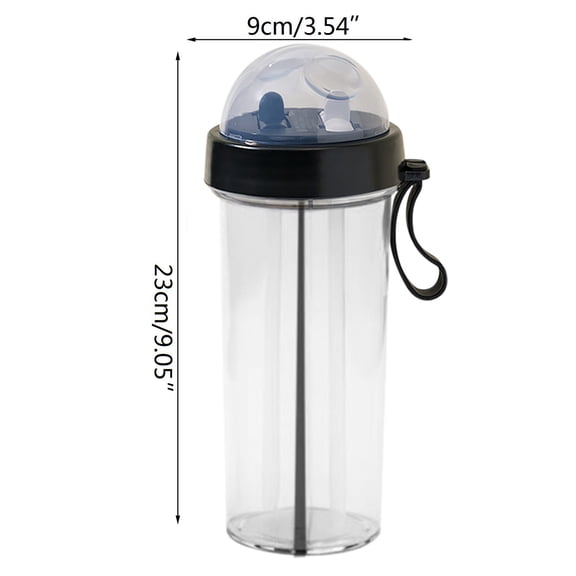 LACKUST Water Bottle with Straw Clearance,21 oz Bottle Plastic Cup Transparent Matte Portable Water Cup Outdoor Sports Travel Water Bottle Portable Leak-proof,Black
