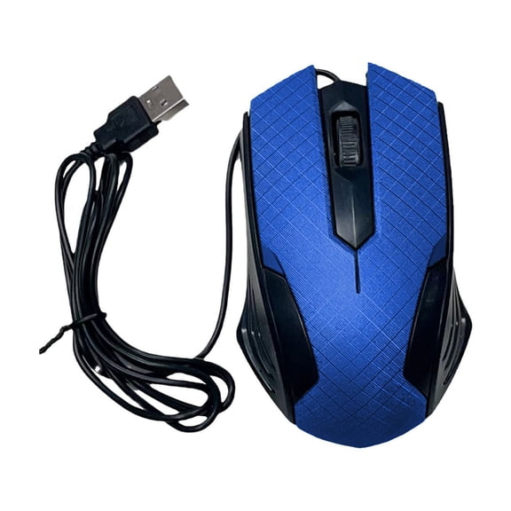 LACKUST Wired USB Optical Mouse, Ergonomic Plug and Play, Navy Blue - for Office Home Gaming, Compatible with Laptop Computer