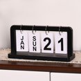 thumbnail image 1 of LACKUST Wooden Flip Calendar, Perpetual Desk Calendar Reusable, Modern Black Wooden Calendar for Home Office Desk Decor, Non-Electronic Manual Flipping Date Month Week, 1 of 7