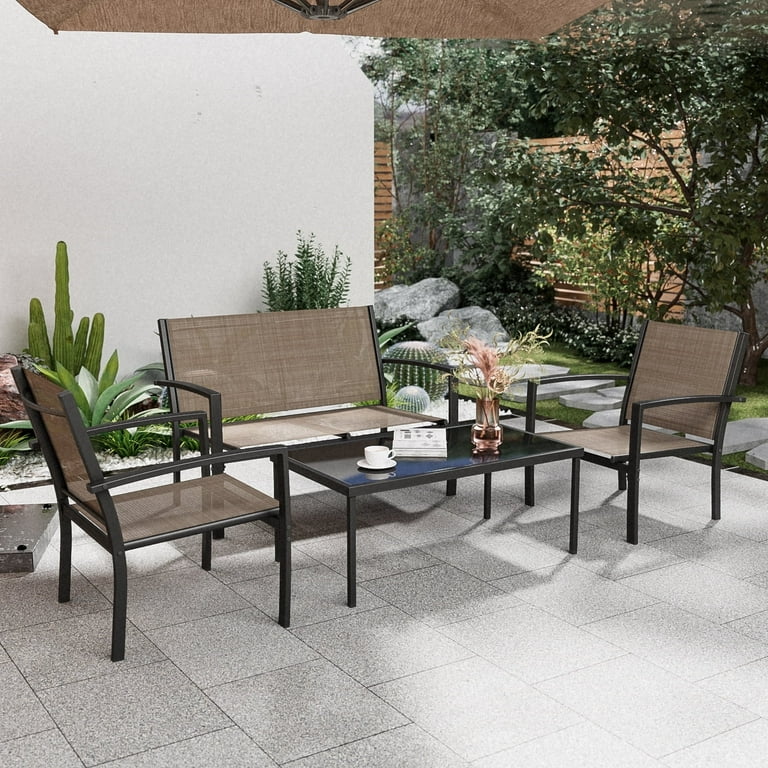 Patio dining set with loveseat sale