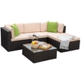 thumbnail image 1 of LACOO 5 Pieces Patio Sectional Set Outdoor Wicker Conversation Set with Table Green, 1 of 6