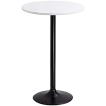 LACOO Bistro Table Multicolor Round 23.8 inch Bar Height Cocktail Table with Chair Set, White