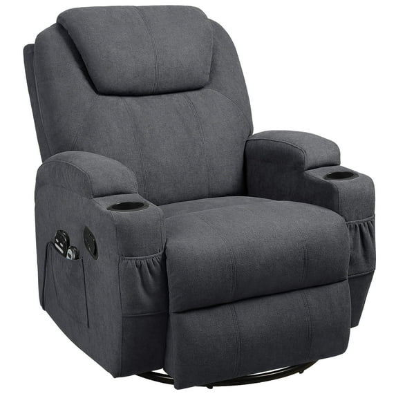 LACOO Swivel Massage Recliner with Massage, Gray