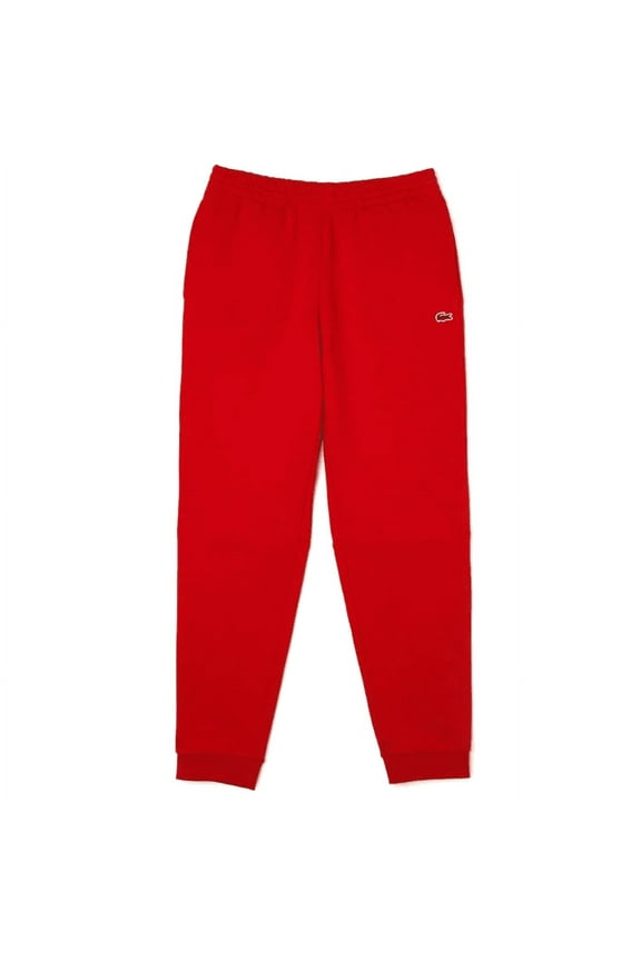 Men's Lacoste Red Tapered Fit Fleece Trackpants - 3/S