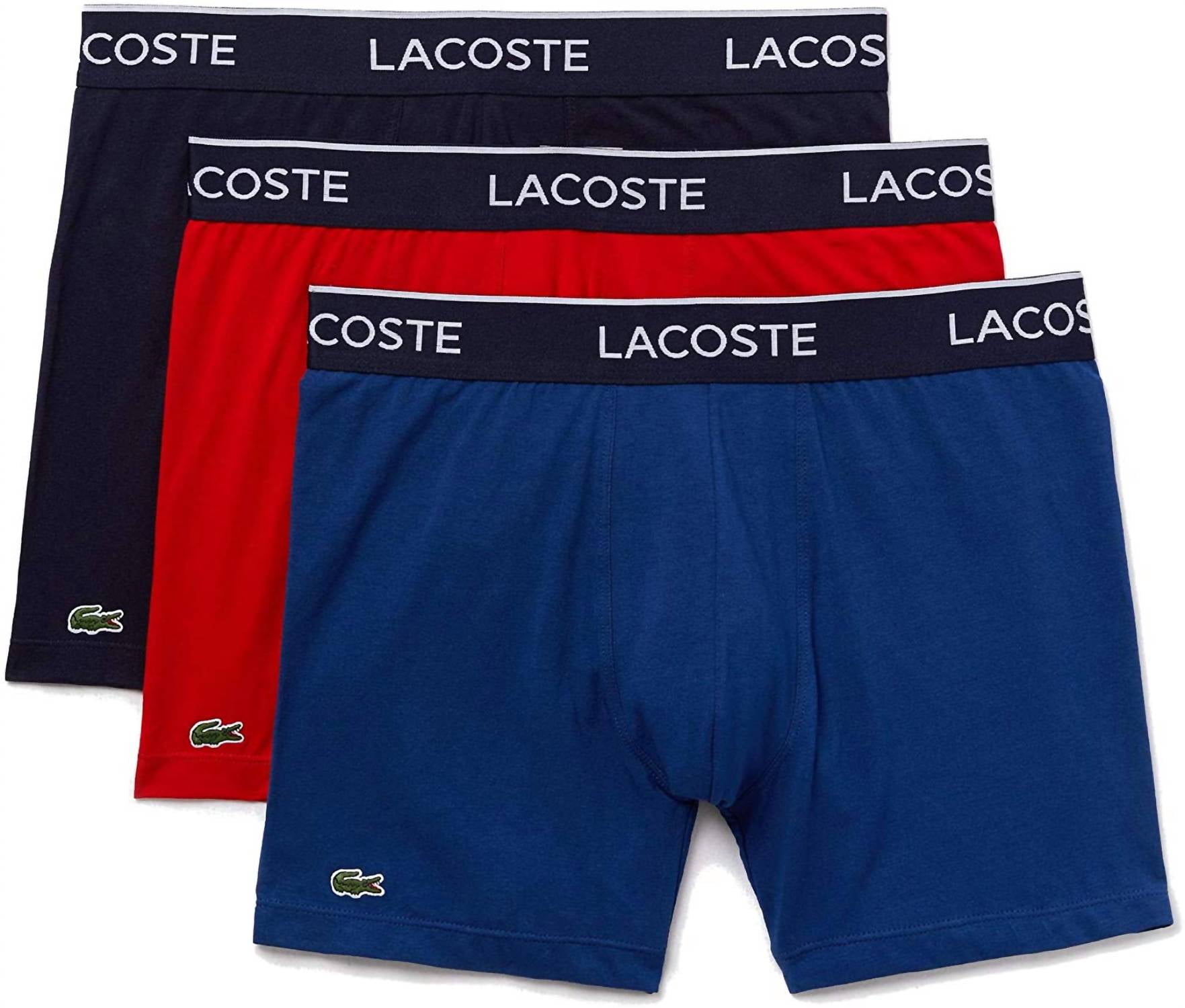 トランクス Lacoste Men's Boxer Briefs 3-Pack 5H2082-031 Lacoste Men's Cotton Stretch Essentials Boxer Briefs, 3-Pack