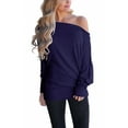 thumbnail image 1 of LACOZY Off The Shoulder Tops Batwing Sleeve Oversized Tunic Pullover Sweatshirts(Women's), 1 of 5