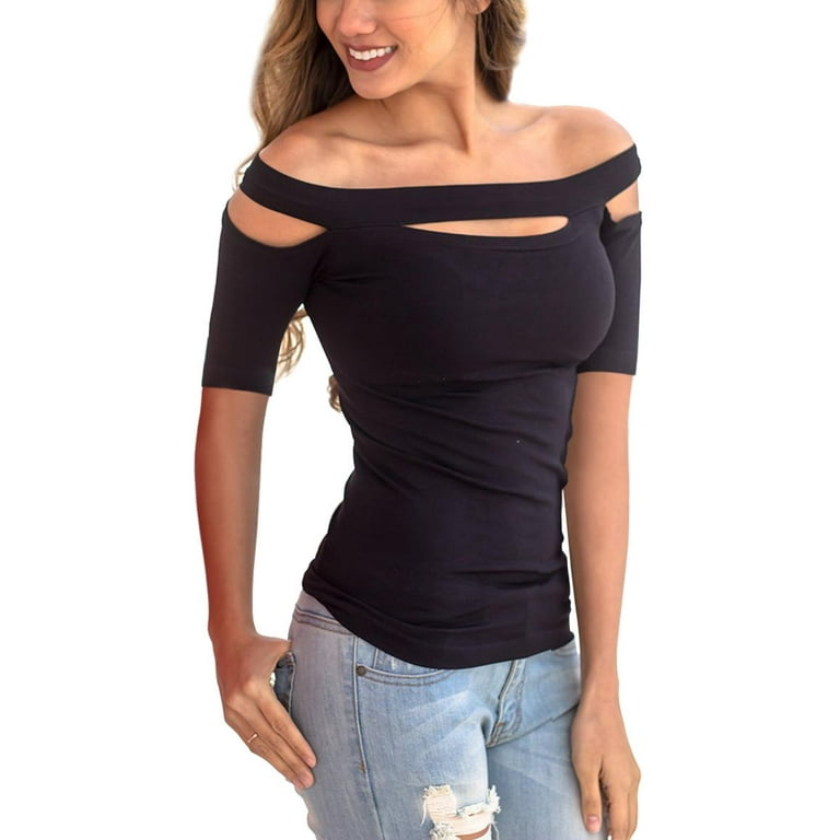Sexy cold shoulder tops deals