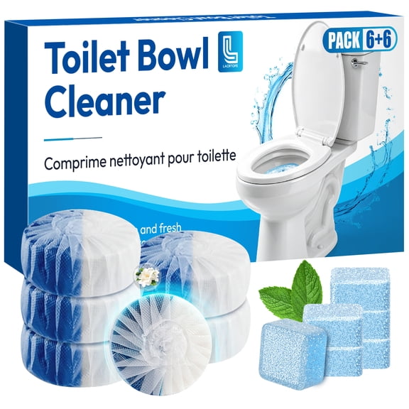 63 12 LACRTOPE Toilet Bowl Cleaner Combo, 6 Tank Cleaner Tabs and 6 Bleach ...