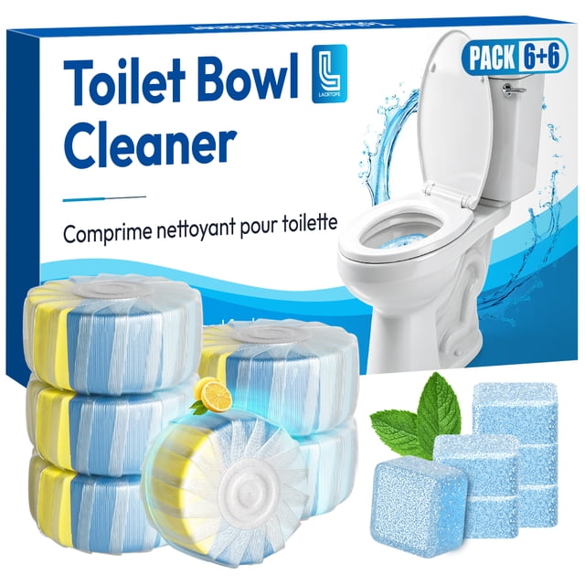 Toilite Ring LACRTOPE Toilet Cleaner Tablet Combo, 6 Tank Cleaner Tabs and 6 Bleach ...