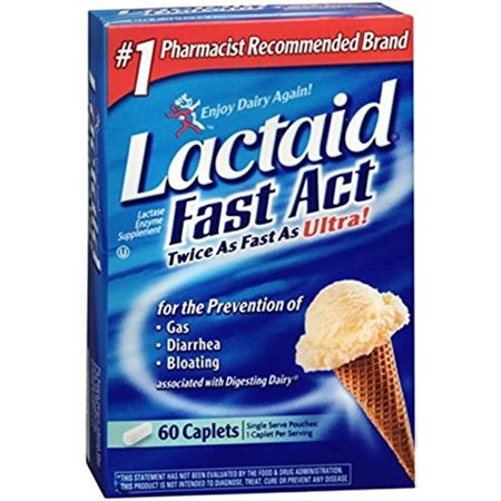 LACTAID Fast Act Caplets 60 ea (Pack of 2)