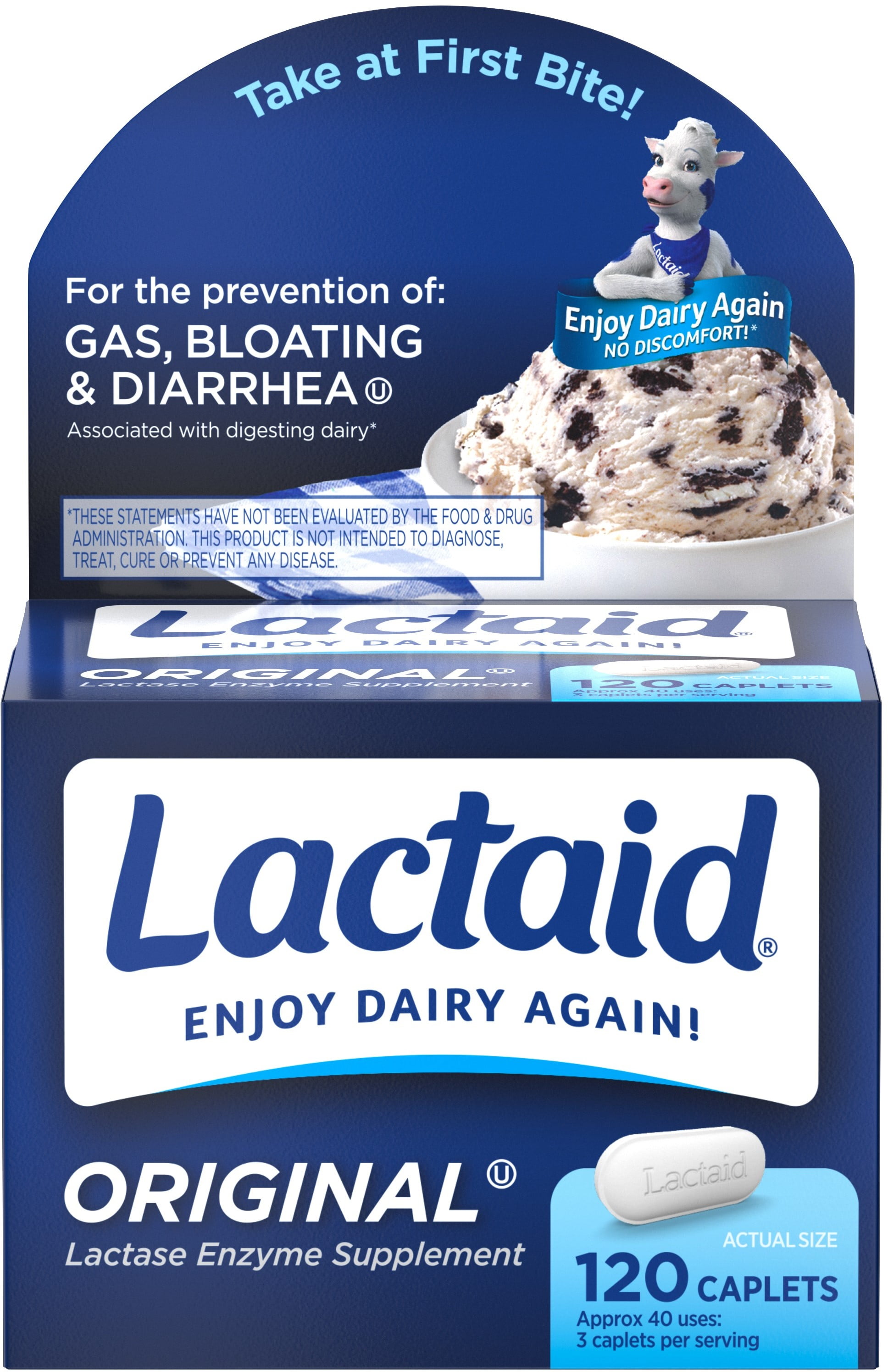 LACTAID Original Caplets 120 ea (Pack of 2)