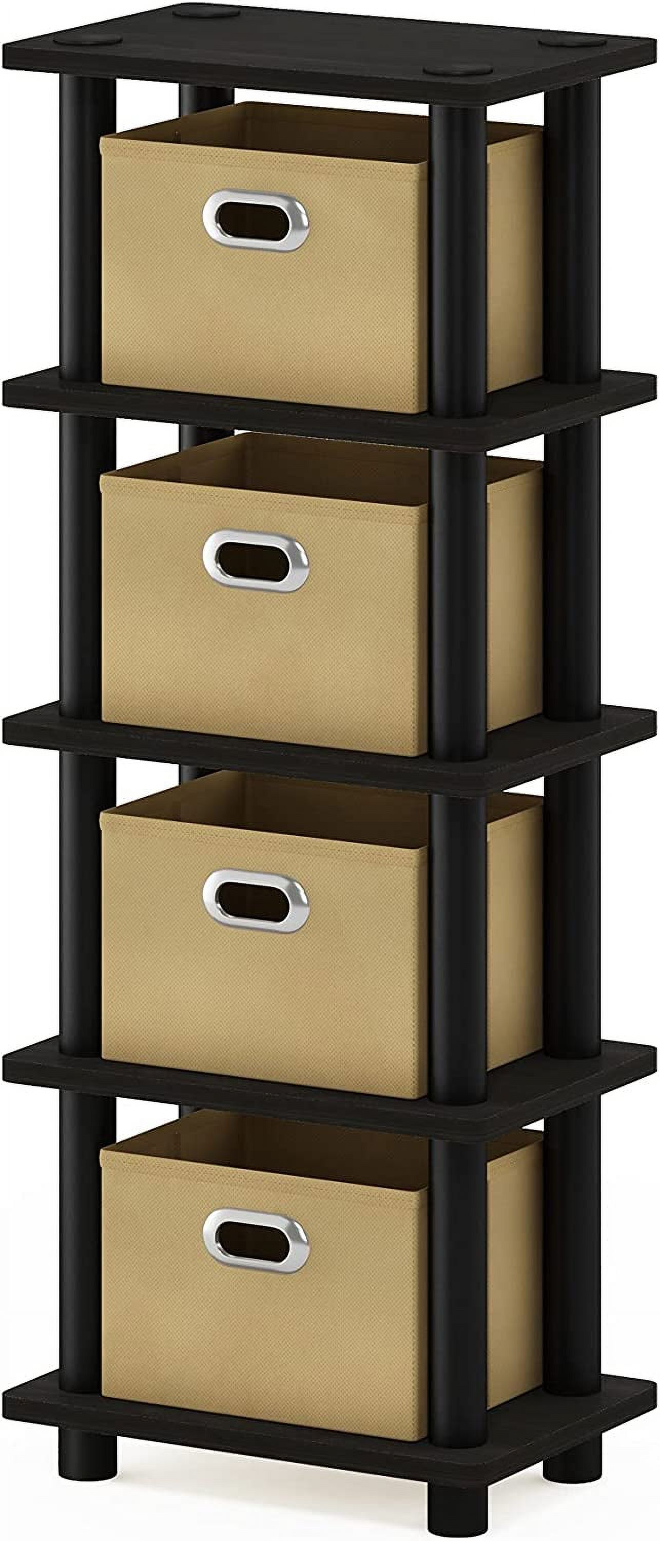 LACi 4Bins System Rack, 11.3(W) x 28.8(H) Inch, Espresso/Black