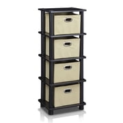 LACi 4-Bins System Rack, Espresso - 28.8 x 11.3 x 7.7 in.