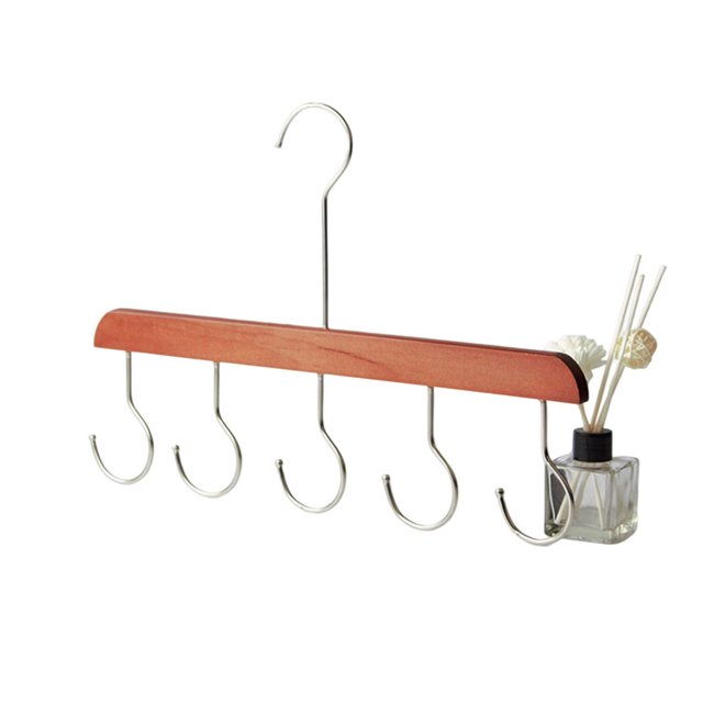 LADAEN 5Hook Wood Suit Coat Hangers Strong Durable Suit Hangers for