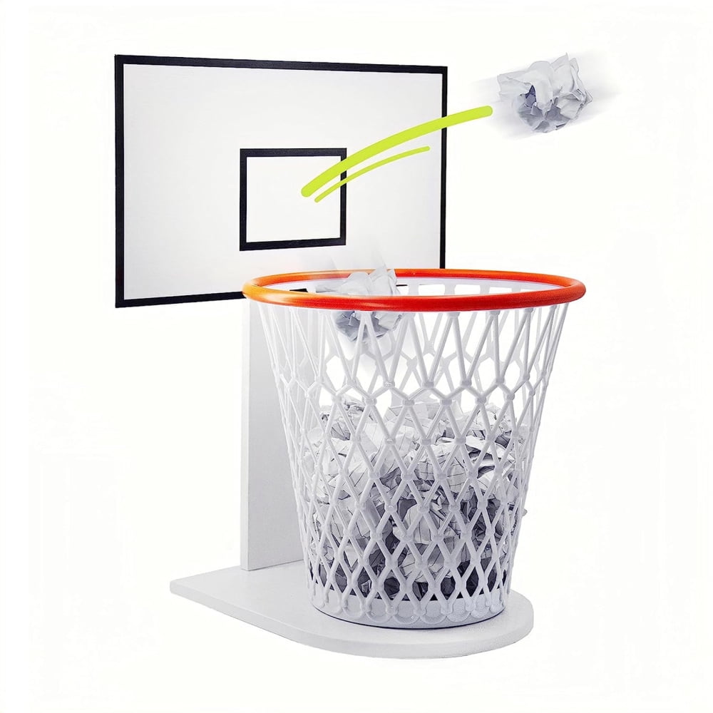 LADAEN Creative Basketball Trash Can Wall Basketball Frame Imitates for