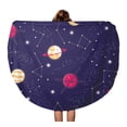 thumbnail image 1 of LADDKA 60 inch Round Beach Towel Blanket Blue Universe Planets and Stars Cosmos Starry Night Sky Travel Circle Circular Towels Mat Tapestry Beach Throw, 1 of 2