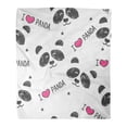 thumbnail image 1 of LADDKE 50x60 inch Super Soft Throw Blanket Faces of Pandas on Grey for Children I Love Home Decorative Flannel Plush Blanket, 1 of 1