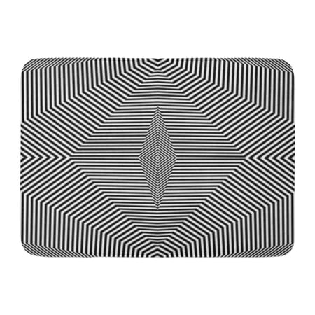 LADDKE Abstract Geometric Lines Pattern Symmetric Deformed Squarish Geometry Seamlessly Repeatable Doormat Floor Rug Bath Mat 23.6x15.7 inch