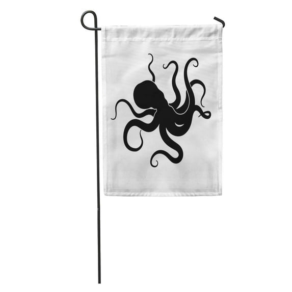 LADDKE Ancient Silhouette of Giant Octopus on Sea Monster Kraken Garden Flag Decorative Flag House Banner 28x40 inch