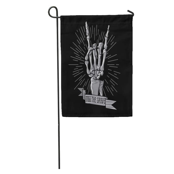 LADDKE Band Rock Roll Skeleton Hand Music Hard Hipster Symbol Rocker Garden Flag Decorative Flag House Banner 12x18 inch