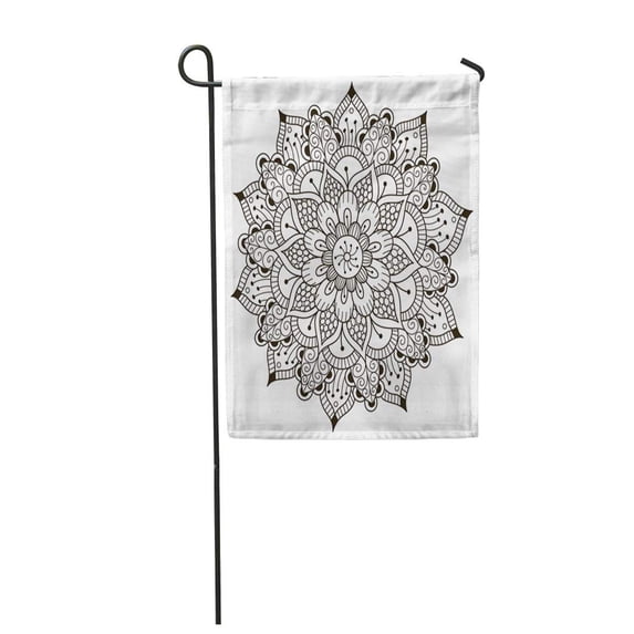 LADDKE Beautiful Floral Mandala Round Pattern Great Choice for Adult Garden Flag Decorative Flag House Banner 12x18 inch
