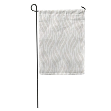 LADDKE Beige Leaf The Geometric Pattern of Leaves Gray and White Garden Flag Decorative Flag House Banner 12x18 inch