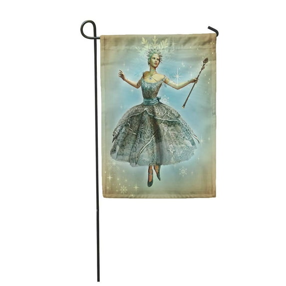 LADDKE Blue Fairy Snowflake Princess Nutcracker Winter Ballet Ice Queen Garden Flag Decorative Flag House Banner 12x18 inch
