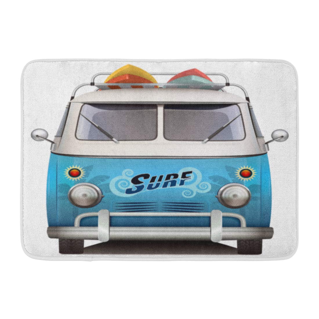 LADDKE Blue Surf Vintage Van Surfer Car Beach Caravan Surfboard 1960S ...