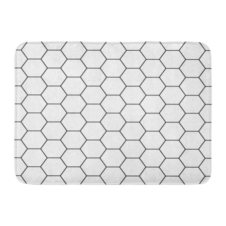 LADDKE Boho Abstract Geometric Black and White Hipster Hexagon Pattern Carpet Cool Doormat Floor Rug Bath Mat 23.6x15.7 inch