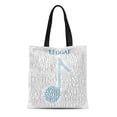 thumbnail image 1 of LADDKE Canvas Tote Bag Acapella Reggae Word Cloud Musical Notes Gray Variety Reusable Shoulder Grocery Shopping Bags Handbag, 1 of 1