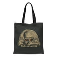thumbnail image 1 of LADDKE Canvas Tote Bag Badge Vintage Motorcycle Skull in Motorcycles Goggles Biker Symbol Reusable Shoulder Grocery Shopping Bags Handbag, 1 of 1